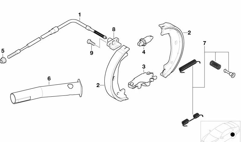 Kit d'accessoires, écrou de réglage mâchoires frein à main (ATE)