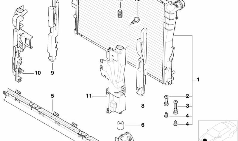 [734276] Radiator, engine cooling (Valeo)
